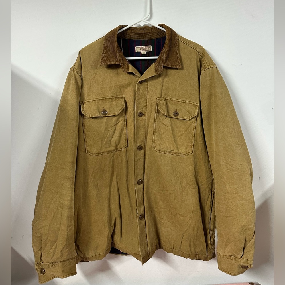 J.Crew Wallace & Barnes Flannel-Lined Duck Canvas Shirt-Jacket Men’s Size L